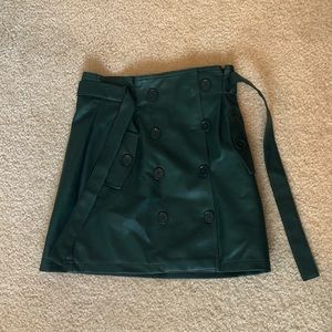Forest Green Forever 21 Button Up Skirt